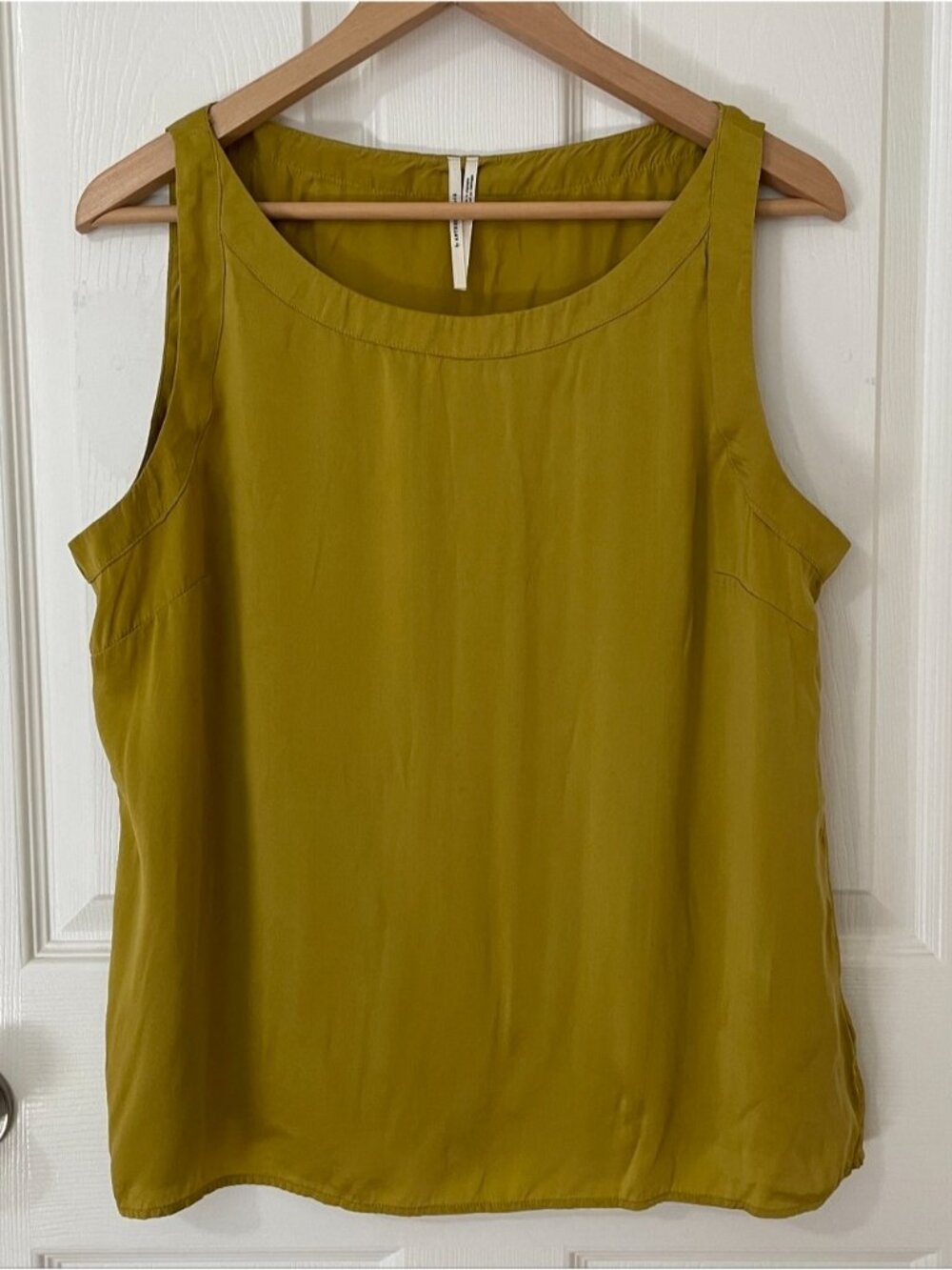 Silk Olive Green Scoop Neck Tank